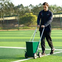 VEVOR Trockenlinienmarkierer Linienmarker (5 / 10 cm Linien) Trockenlinienkreide für das Feld, mit Gummi-Einstellgriff, große Pulverkapazität von 22,7 kg, für Baseball- und Softball-Infield, grün