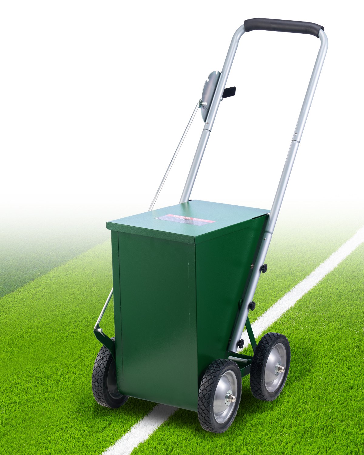 VEVOR Trockenlinienmarkierer Linienmarker (5 / 10 cm Linien) Trockenlinienkreide für das Feld, mit Gummi-Einstellgriff, große Pulverkapazität von 22,7 kg, für Baseball- und Softball-Infield, grün