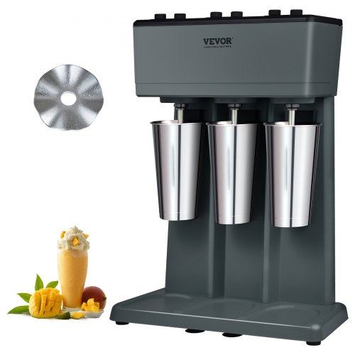 VEVOR Pro Drink Mixer Getränkemixer 1125 W 820 mL Einkopf-Milchshakemaschine, 3 Drehzahl Einstellbar 15000 / 18000 / 21000 U/min, Edelstahlbecher Milk- & Proteinshake, Getränkemixer, Cocktail