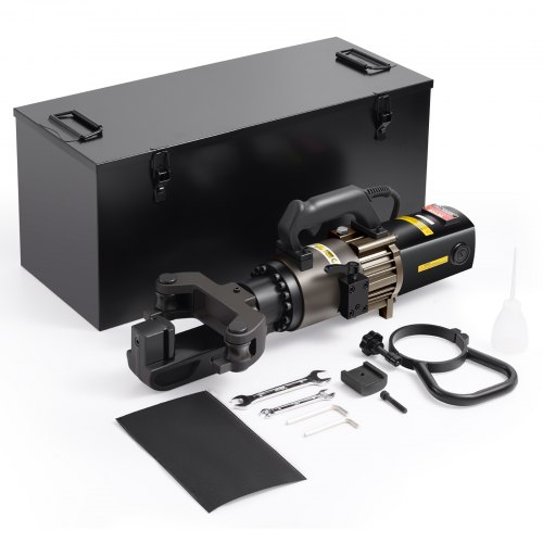 VEVOR Elektrischer hydraulischer Bewehrungsbieger, tragbare 2000-W-Bewehrungsbiegemaschine, Biegen von bis zu 20–32 mm innerhalb von 5 Sekunden, Bewehrungsmaschine mit Werkzeugkoffer-Ölkanne