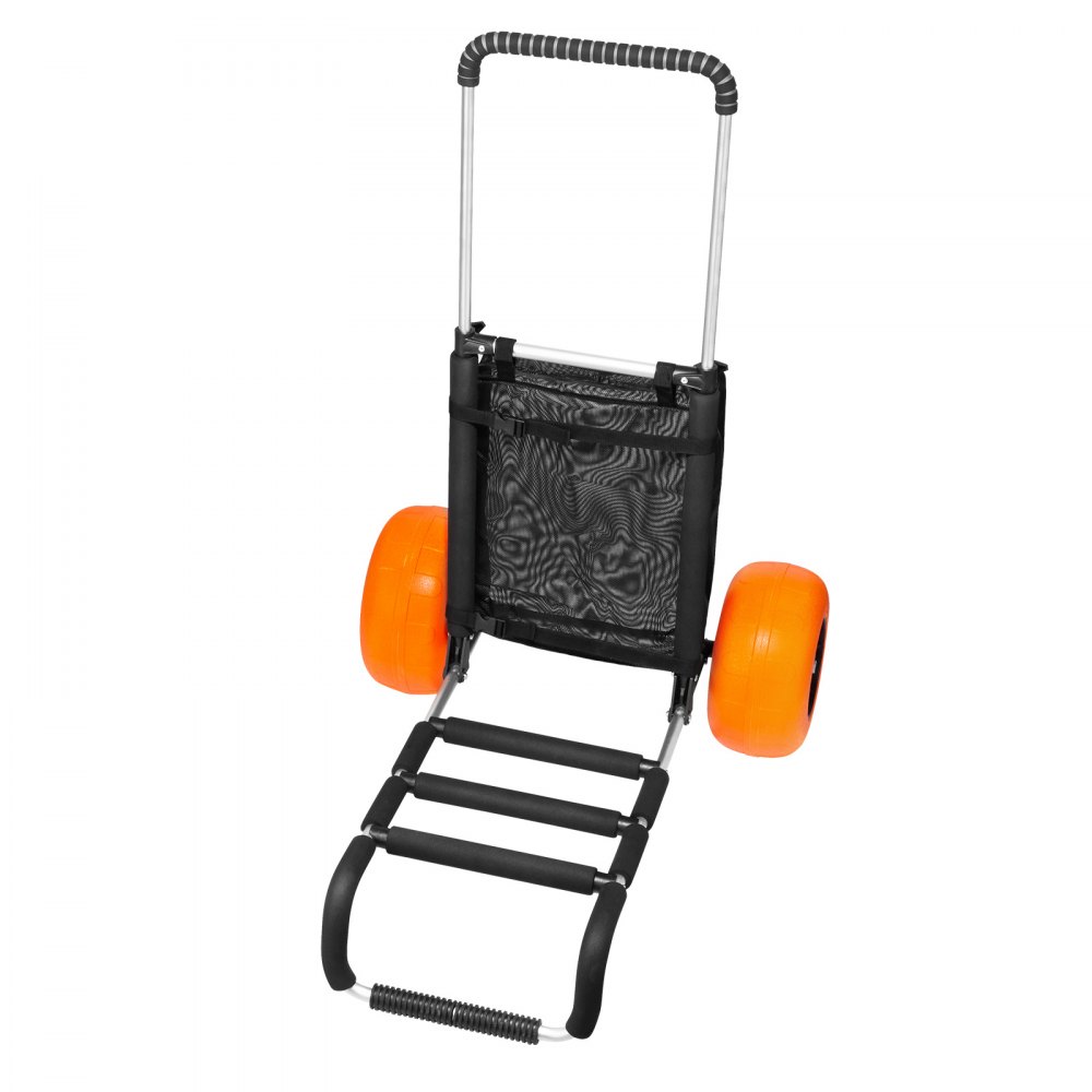 VEVOR Strandkarre Bollerwagen Sandwagen, Strandwagen 74,84 kg Tragkraft, zusammenklappbarer Sandwagen aus Aluminium 685-1135 mm einstellbare Höhe, Wagen für den Strand 76 x 39 cm Ladefläche