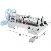 VEVOR 10W Füllmaschine Flüssigkeit 100-1000ML Flüssigkeitsabfüllmaschine Abfüller Flüssigkeitsabfüllmaschine mit Doppelkopf