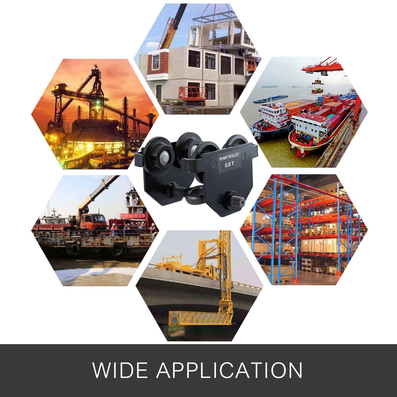 Laufkatze Handfahrwerk 0,5t Kranhub Verstellbar Handkurbel Hallenkran