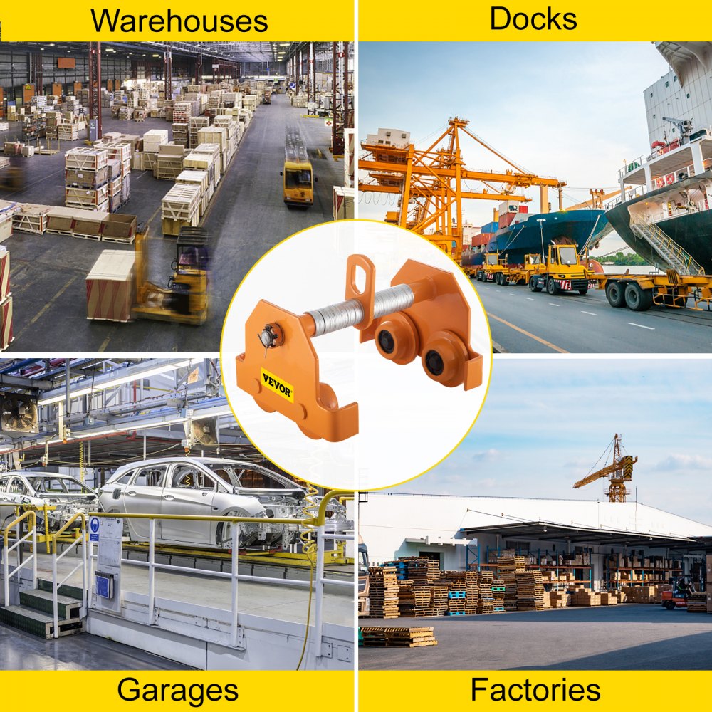 VEVOR Schubbalkenwagen I-Trägerwagen 1100LBS Hebewinde Kranhub verstellbar