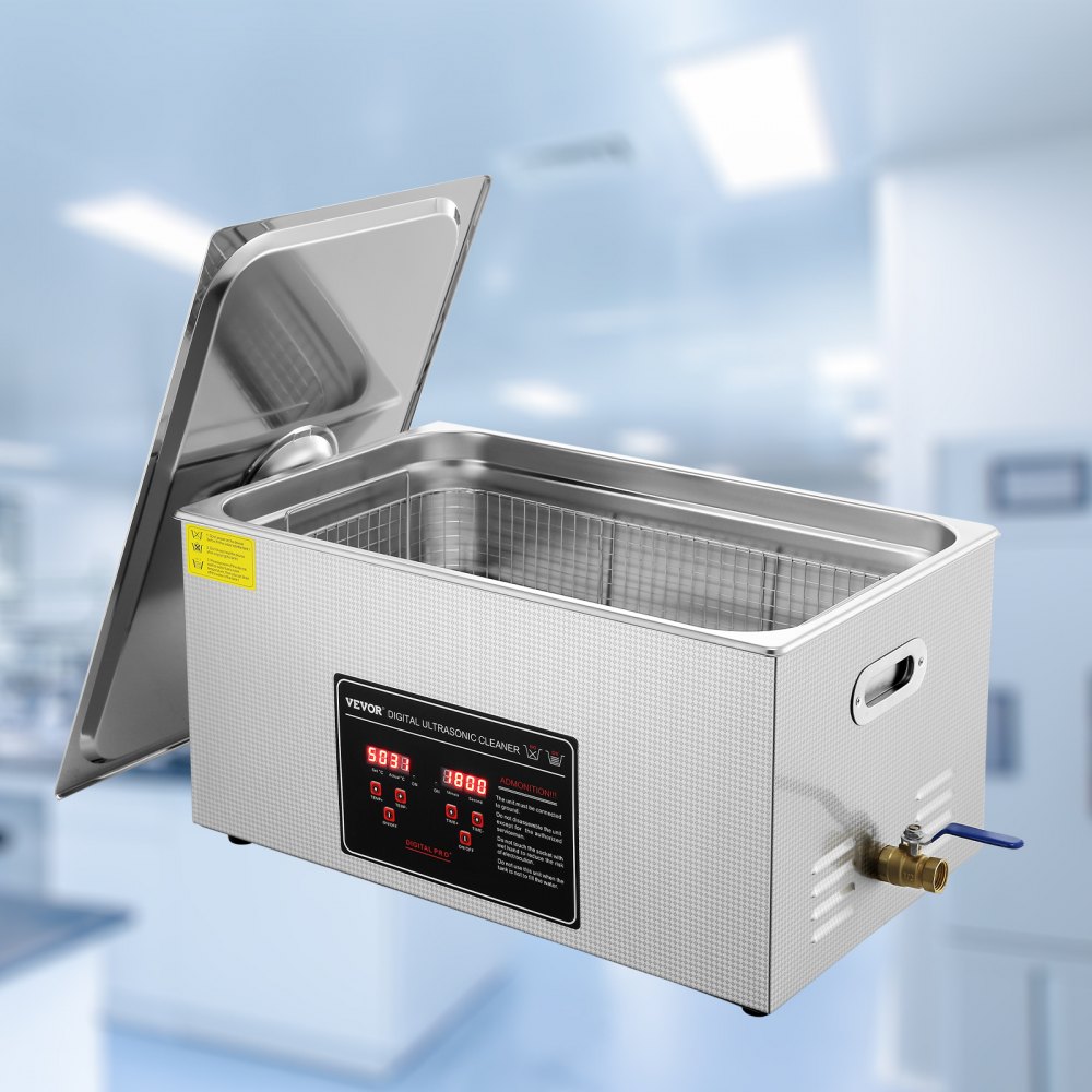 VEVOR Ultraschallreiniger Ultraschall Edelstahl-Reinigungsgerät 480 W, 22 L Ultraschallreinigungsgerät mit Digitaler Anzeige 0-30 Min, Reinigung Ultraschall für Schmuck, Brillen, Uhren usw.