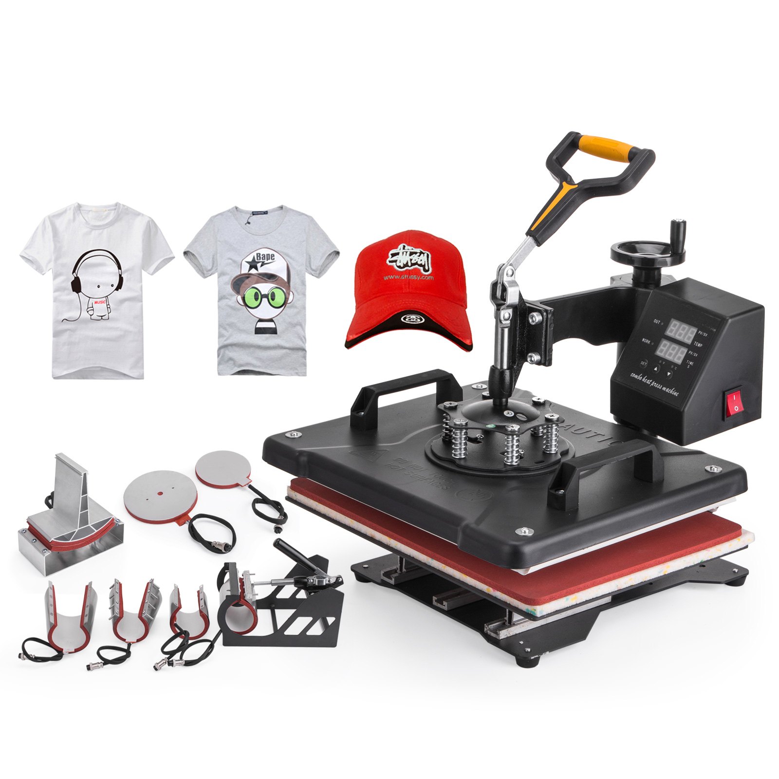 8in1 38x30cm Transferpresse Hitzepresse Maschine T-shirtpresse 1250w Hemd