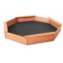 VEVOR Holzsandkasten mit Abdeckung, achteckiger Sandkasten, Sandgrube mit 4 Sitzplätzen & Bodenauskleidung, Kindersandkasten für den Garten, Geschenk für Jungen & Mädchen im Alter von 3–12 Jahren