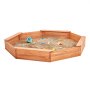 VEVOR Holzsandkasten mit Abdeckung, achteckiger Sandkasten, Sandgrube mit 4 Sitzplätzen & Bodenauskleidung, Kindersandkasten für den Garten, Geschenk für Jungen & Mädchen im Alter von 3–12 Jahren