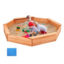 VEVOR Sandkasten Holz Achteckiger Sandkasten Sandgrube 3-12 Jahre 192x192x23cm