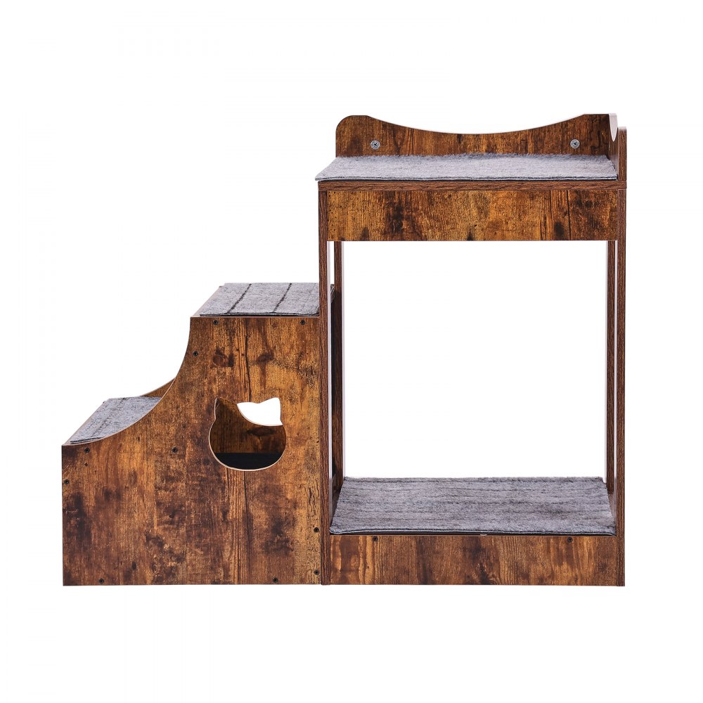 VEVOR Etagenbett für Haustiere mit abnehmbarer Treppe, Fenstersitz für Hunde/Katzen mit Stauraum, mehrstufiges Bett, Schlafcouch für Hunde, Sitzplattform für Haustiere,  830 x 450 x 675 mm (Braun)