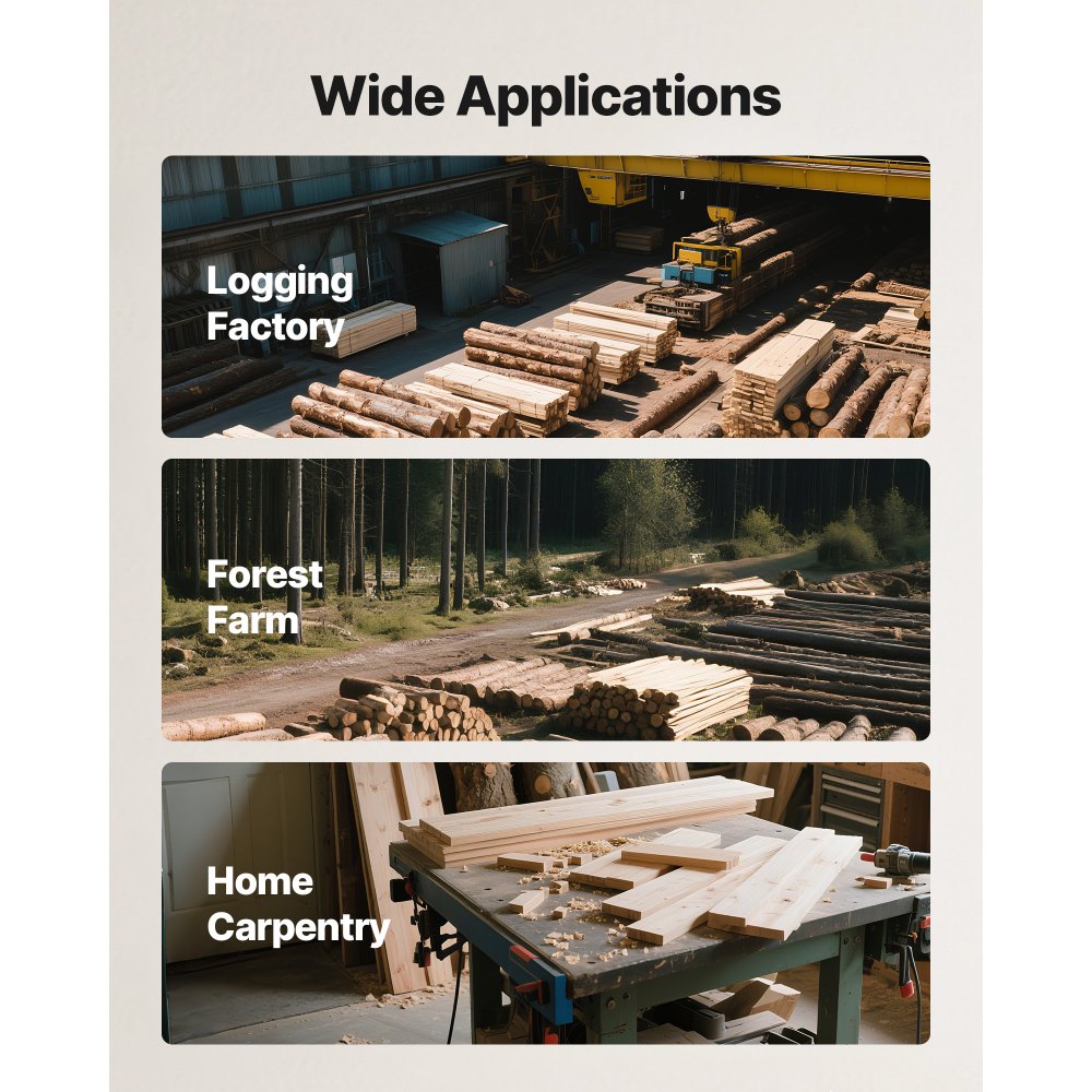 VEVOR Sägeführung für Kettensägen, verstellbare Breite von 5 bis 15 cm, vertikale Schnittholzführung, mobiles Sägewerk aus Gusseisen, Schneidzubehör für Bauarbeiter und Holzarbeiter