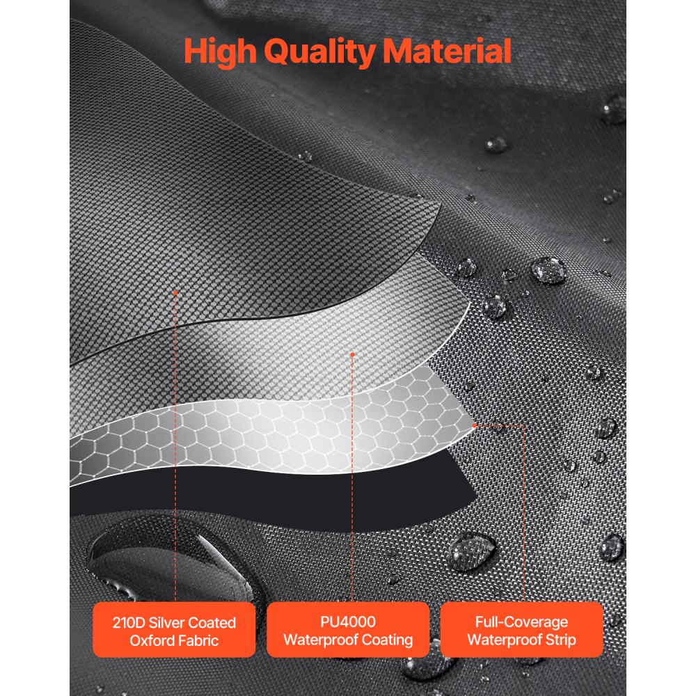 VEVOR Fahrradzelt, 1 bis 2 Fahrräder, geräumige Fahhrradgarage mit belüftetem Fenster, fächerförmige Fahrradschuppe mit hochfestem Fiberglas & Doppelreißverschlüssen, 1706x2011x792 mm