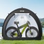 VEVOR Fahrradzelt, 4 bis 5 Fahrräder, geräumige Fahhrradgarage mit belüftetem Fenster, fächerförmige Fahrradschuppe mit hochfestem Fiberglas & Doppelreißverschlüssen, 2190x1550x1730 mm