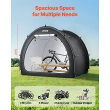 VEVOR Fahrradzelt Fahhrradgarage Fahrradschuppe für 4-5 Fahrräder 219x155x173cm