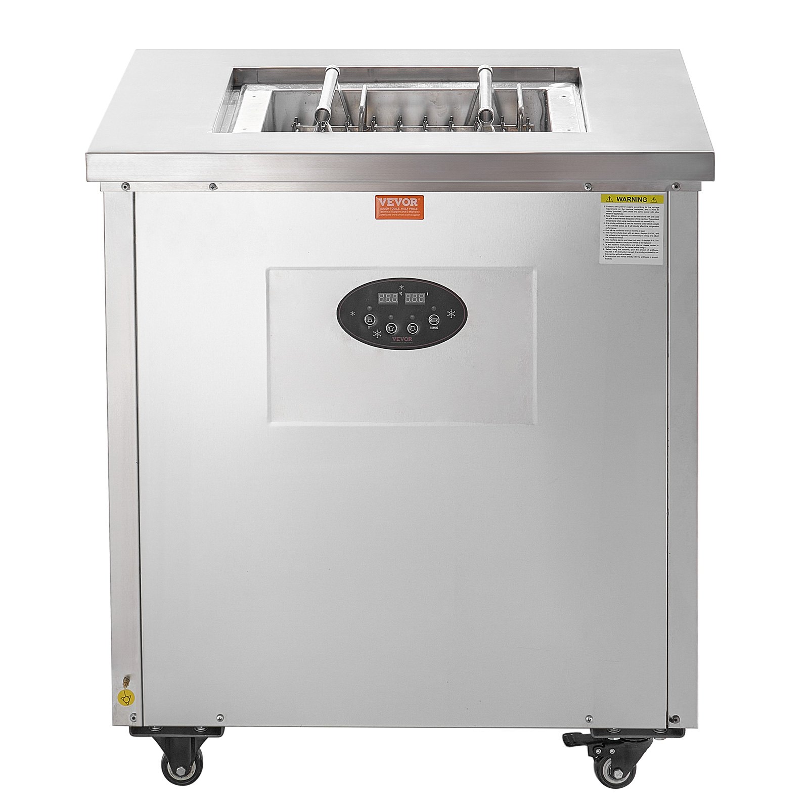 VEVOR Kommerzielle Eismaschine, Einzelform-Set – 40-teilige Eismaschine, Kommerzielle Eismaschine aus Edelstahl für den Stiel, Eismaschine für Eisstäbchen für Bars, Cafés, Milchteeläden