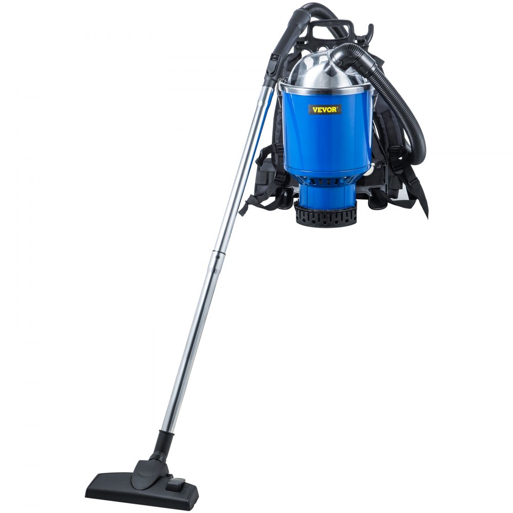 VEVOR Rucksackstaubsauger 4L Kommerzielle Rucksacksauger HEPA-Filtration Rückenstaubsauger 1000W Tragbarer Staubsauger 330x330x580mm Handstaubsauger 18m Verlängerungskabel ideal für Büro Hotel Kino