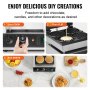 VEVOR kommerzielles Waffeleisen Waffelmaschine 1750 W antihaftbeschichtetes belgisches Waffeleisen aus Edelstahl mit Temperatur- und Zeitregelung, für Restaurant Bäckerei Snackbar 4 runde Waffeln