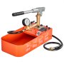 VEVOR Hydraulische Abdrückpumpe Druckprüfpumpe 7,57 L 0-50 bar Einzelventil, Handdruckpumpe mit Manometer und Tank, für Rohrleitungen, Wasserleitungen, Heizungen, Druck- und Leckprüfung