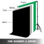 VEVOR Studio-Beleuchtungsset mit 1,6 x 3 m Tretlager mit weiß-schwarz-grünem Hintergrund und 4 x 45 W Softbox-Regenschirm-Kit für Fotostudio, Softbox Professionelle Studio-Lichtsätze E 27 Lampensockel