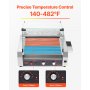 VEVOR Hot Dog Grill Maschine Hot dogs 11 Rollen Edelstahl, 2200 W, Elektrogrill mit Abdeckung & 2 Temperaturregler & seitlicher Aufbewahrungsbox & herausnehmbarem Regal & Ölauffangschale