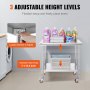 VEVOR Arbeitstisch 91 x 60 x 82 cm Edelstahl Catering Arbeitstisch Belastbarkeit 160 kg, Lebensmittel Zubereitungstisch mit Nachlauf Gewerbliche Arbeitstisch für Küche Bar 4 verstellbare Füße
