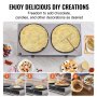 VEVOR elektrischer Crepemaker Crepe-Maschine mit Doppelkopf 6000 W flache Crepe-Grillplatte, Pfannkuchenherd aus Edelstahl, Cerealien-Pfannkuchenherd, Temperaturregelung (kein Stecker)