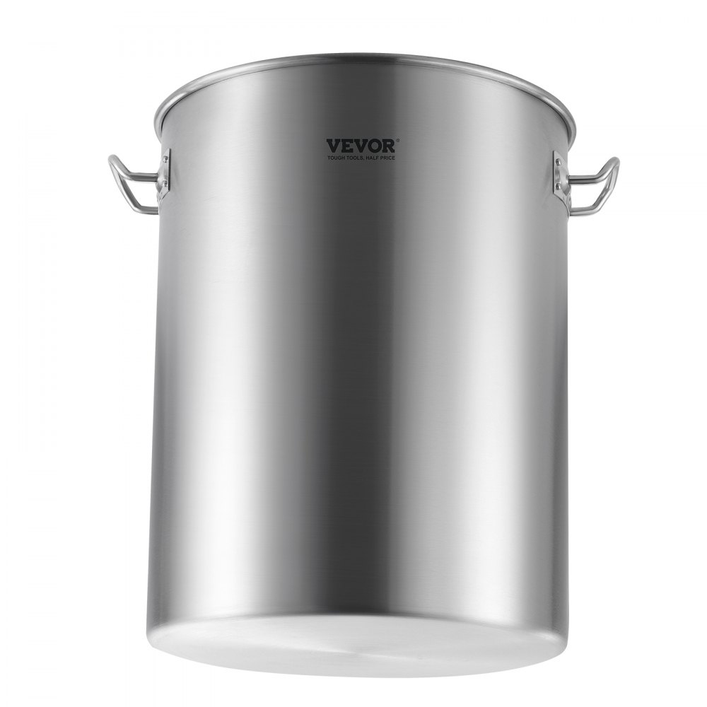 VEVOR Stainless Steel Soup Pot 34L, Large Capacity Cooking Pot, Saucepan with Basket, Lid & Handle, Commercial Quality Soup Pot, Polished Finish, for Steaming, Boiling or Frying, Silver