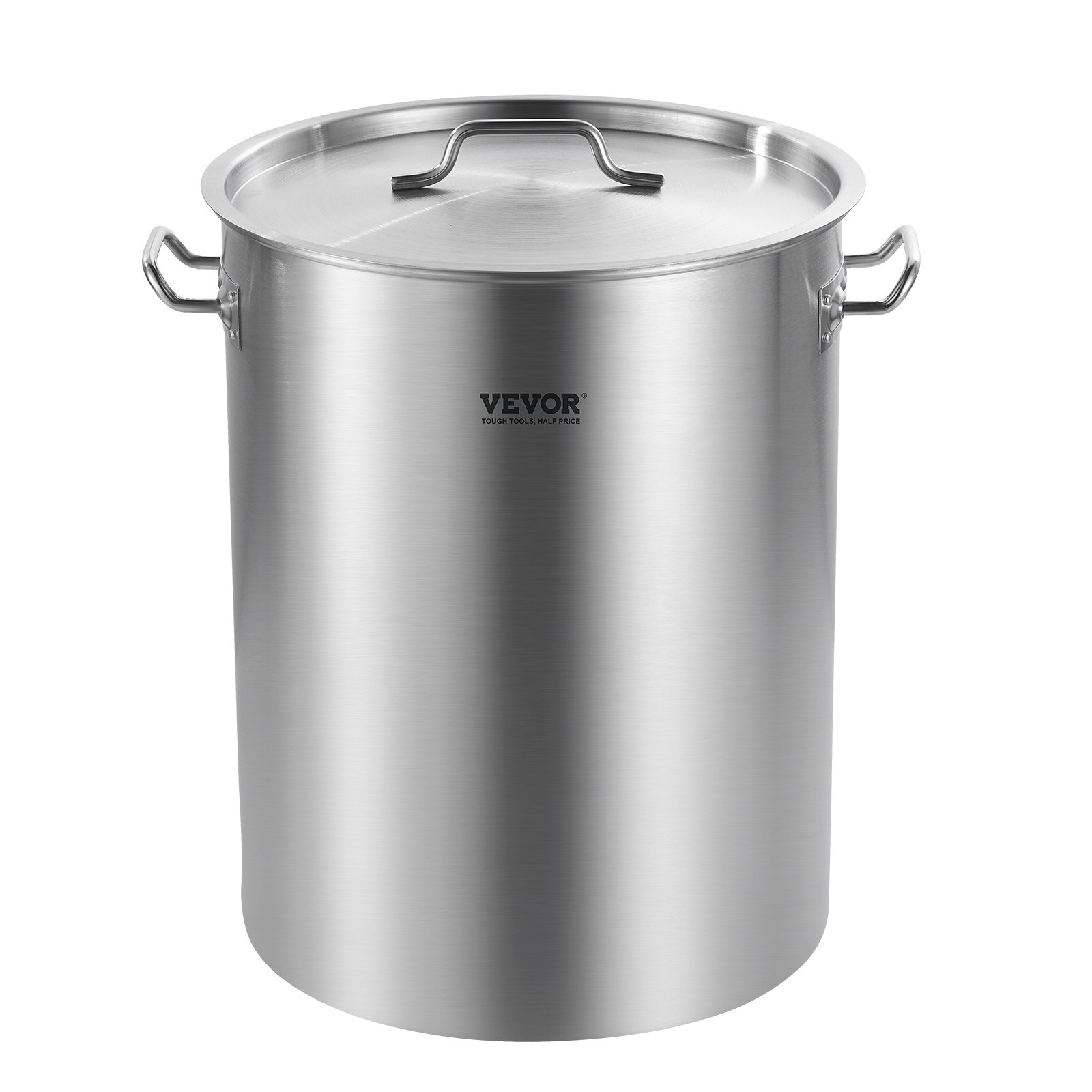 VEVOR Stainless Steel Soup Pot 34L, Large Capacity Cooking Pot, Saucepan with Basket, Lid & Handle, Commercial Quality Soup Pot, Polished Finish, for Steaming, Boiling or Frying, Silver