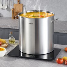 VEVOR Suppentopf Kochtopf Soßentopf 79,5L Edelstahl Kochen Soßen Korbdeckel