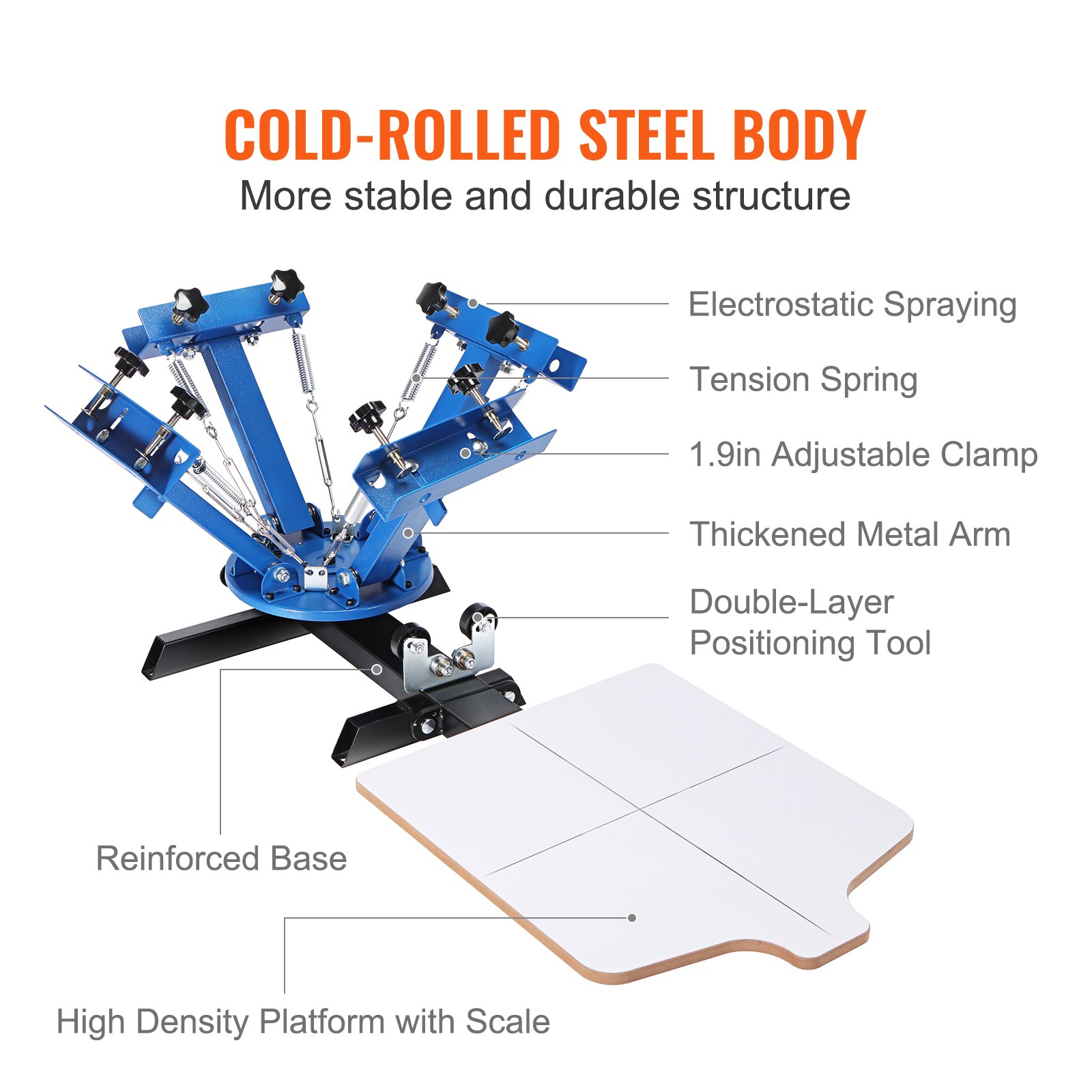 VEVOR Screen Printing Press T-Shirt Screen Printing Machine 1 Colors + 1 Station, T-Shirt Press, Heat Press Transfer Press DIY Equipment Printer, Textile Printing Clothing, Pillowcases, Luggage etc.