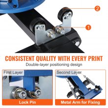 VEVOR Siebdruk Siebdruckmaschine 360°Drehbarer Siebdruck 54 x 45 cm Siebdruck-Ausrüstung T-Shirt Doppellagige Palettenpresse zur Positionierung Blau
