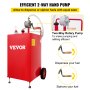 VEVOR Fuel Caddy Kraftstoffspeichertank 30 Gallonen 2 Räder mit manueller Pumpe, Rot