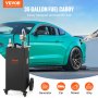 VEVOR Kraftstofftrolley 35 Gallonen Gaskraftstofftankbehälter 106 x 53 x 53 cm mit manueller Transferpumpe Benzin-Diesel-Kraftstoffbehälter für Autos Rasenmäher Geländefahrzeuge Boote Schwarz