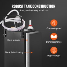 VEVOR Kraftstofftrolley 35 Gallonen Gaskraftstofftankbehälter 106 x 53 x 53 cm mit manueller Transferpumpe Benzin-Diesel-Kraftstoffbehälter für Autos Rasenmäher Geländefahrzeuge Boote Schwarz