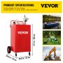 VEVOR Fuel Caddy Kraftstoffspeichertank 35 Gallonen 4 Räder mit manueller Pumpe, Rot