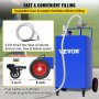 VEVOR Fuel Caddy Kraftstoffspeichertank 30 Gallonen 4 Räder mit manueller Pumpe, Blau