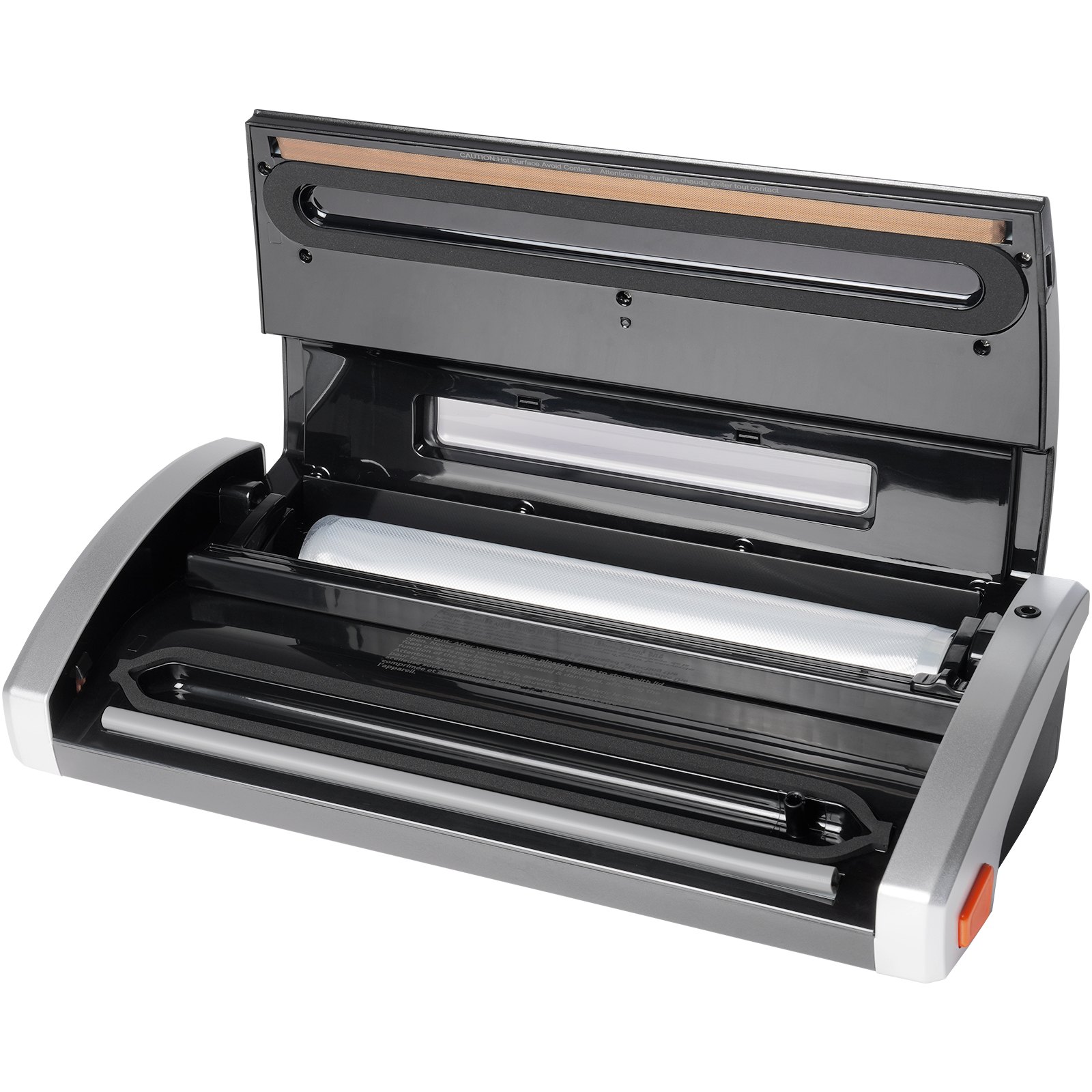 VEVOR Kommerzielles Vakuumiergerät Vakuumierer 130 W, 80 Kpa Tragbare Gewerbevakuumierer 30 cm x 2,5 mm inkl. 2 Vakuumbeutelrollen, Schaumstoffdichtung Profi Fleisch, Obst, Gemüse, Nüsse, Brot usw.