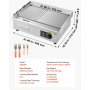 VEVOR Gewerbliche Elektrische Grillplatte 3200 W, Tischgrillplatte 535x300 mm Grillfläche, Elektrogrill, halb Gerillt, halb Glatt, mit 2 Spateln & 2 Bürsten & Fußpolstern, für Steaks Pfannkuchen