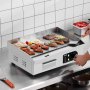 VEVOR Commercial Electric Grill, 3200 W, Semi-Flat Countertop Grill, Adjustable Temperature from 50-300 °C, 54 x 30 x 1 cm, Stainless Steel Grill Plate with 2 Shovels and 2 Brushes