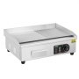 VEVOR Commercial Electric Grill, 3200 W, Semi-Flat Countertop Grill, Adjustable Temperature from 50-300 °C, 54 x 30 x 1 cm, Stainless Steel Grill Plate with 2 Shovels and 2 Brushes