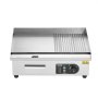 VEVOR Commercial Electric Grill, 3200 W, Semi-Flat Countertop Grill, Adjustable Temperature from 50-300 °C, 54 x 30 x 1 cm, Stainless Steel Grill Plate with 2 Shovels and 2 Brushes