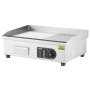 VEVOR Commercial Electric Grill, 3200 W, Semi-Flat Countertop Grill, Adjustable Temperature from 50-300 °C, 54 x 30 x 1 cm, Stainless Steel Grill Plate with 2 Shovels and 2 Brushes