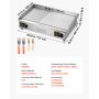 VEVOR Gewerbliche Elektrische Grillplatte 4400 W, Tischgrillplatte 725x400 mm Grillfläche, 50–300 °C, Elektrogrill, halb Gerillt, halb Glatt, mit 2 Spateln und 2 Bürsten, für Steaks Pfannkuchen