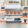 VEVOR Kommerzieller elektrischer Grill, 2800 W, flache Grillplatte für die Arbeitsplatte, einstellbare Temperatur von 50–300 °C, 45 x 30 x 1 cm, Grillplatte aus Edelstahl mit 2 Schaufeln und 2 Bürsten für Zuhause oder das Restaurant