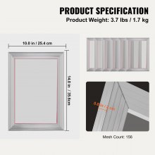 VEVOR Siebdruck Kit, 6 Stk. Aluminium Siebdruck Rahmen, 10x14 Zoll Siebdruck Rahmen mit 156 Mesh, Hochspannung Nylon Mesh & Dichtungsband für T-Shirts, DIY Druck usw.