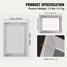 VEVOR Siebrahmen Siebdruckpresse 2 Stk. 25,4 x 35,6 cm / 20,3 x 25,4 cm, Siebdruckmaschine Siebdruckplatte inkl. Handschuhe & Siebdruckrakel,  Siebdruckmaschine für Stoffen, Papier, Kopierpapier usw.