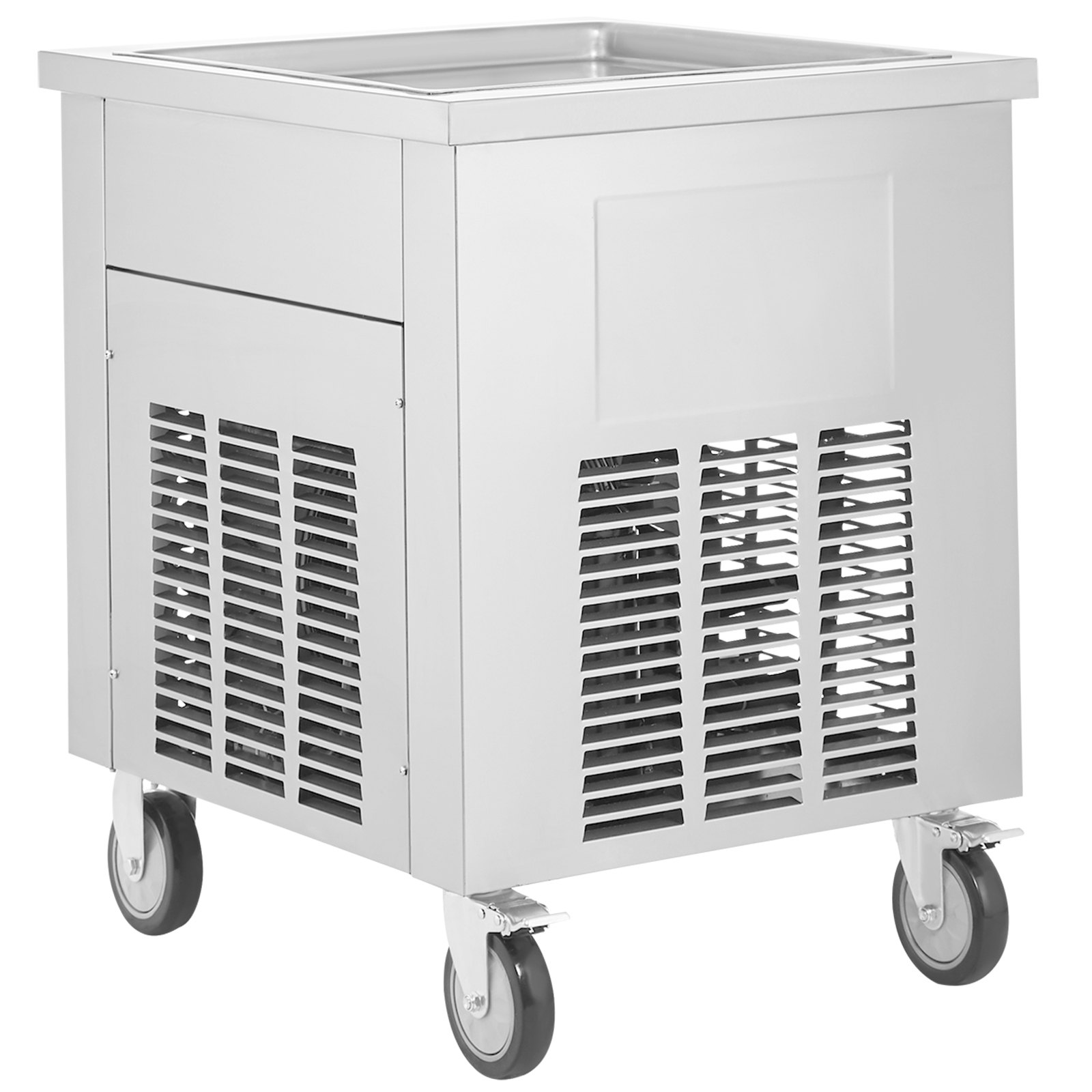 VEVOR Ice Cream Roll Deep Frying Machine, 50 x 50 cm Large Square Pan for Deep Frying Ice Cream, Commercial Stainless Steel Ice Cream Maker with Compressor and 2 Scrapers