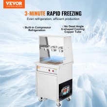 VEVOR Maschine für Frittierte Eisrollen, Quadratische 35,4 x 35,4 cm Große Pfanne zum Frittieren von Eis, Kommerzielle Eismaschine aus Edelstahl mit Kompressor und 2 Schabern