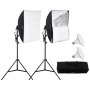 VEVOR Fotostudio Softbox Set 60x60cm 30W 5500K LED-Birnen verstellbarer Ständer