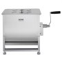 VEVOR manueller Fleischmischer 40 L Fleischverarbeitungsgerät (max. Mischen von 27,2 kg Fleisch), Fleischmischer aus Edelstahl, Wurstmischer mit Untersetzungsgetriebe, Handmixer für Hackfleisch
